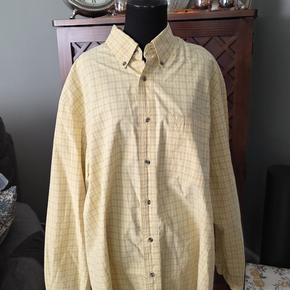 Timberland Men's Yellow Plaid Button Down Shirt